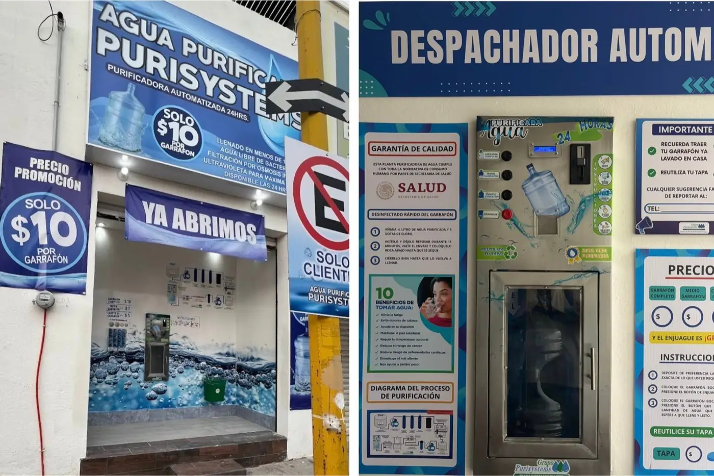 Despachador automático de agua purificada de acero inoxidable